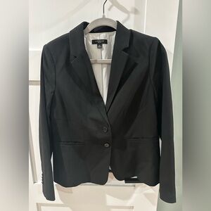 Ann Taylor Factory Black 2 Button Work Blazer Size 10P Business Career